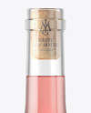 Clear Glass Pink Wine Bottle With Cork Mockup