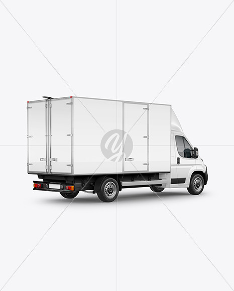 Box Truck Mockup - Back Half Side View