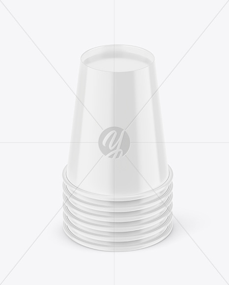 Six Glossy Cups Mockup