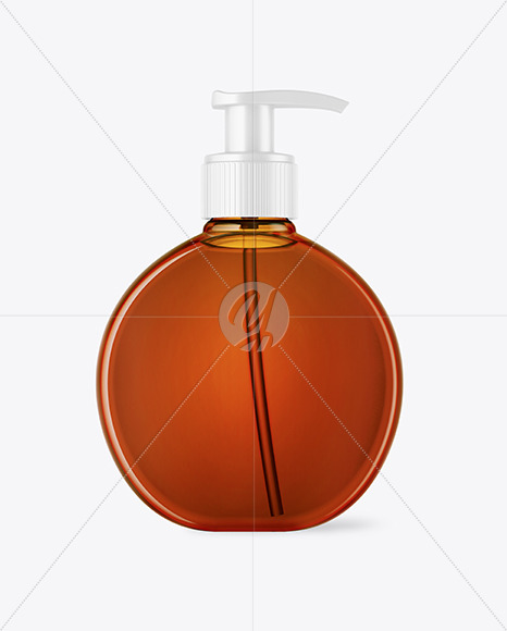 Amber Cosmetic Bottle w/ Pump Mockup