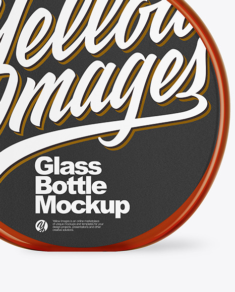 Amber Cosmetic Bottle w/ Pump Mockup