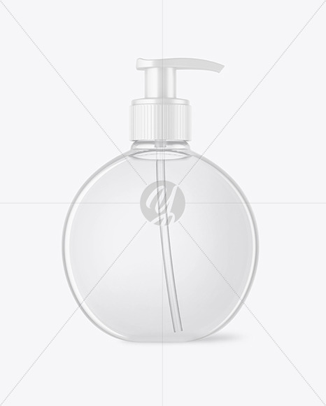 Clear Cosmetic Bottle w/ Pump Mockup