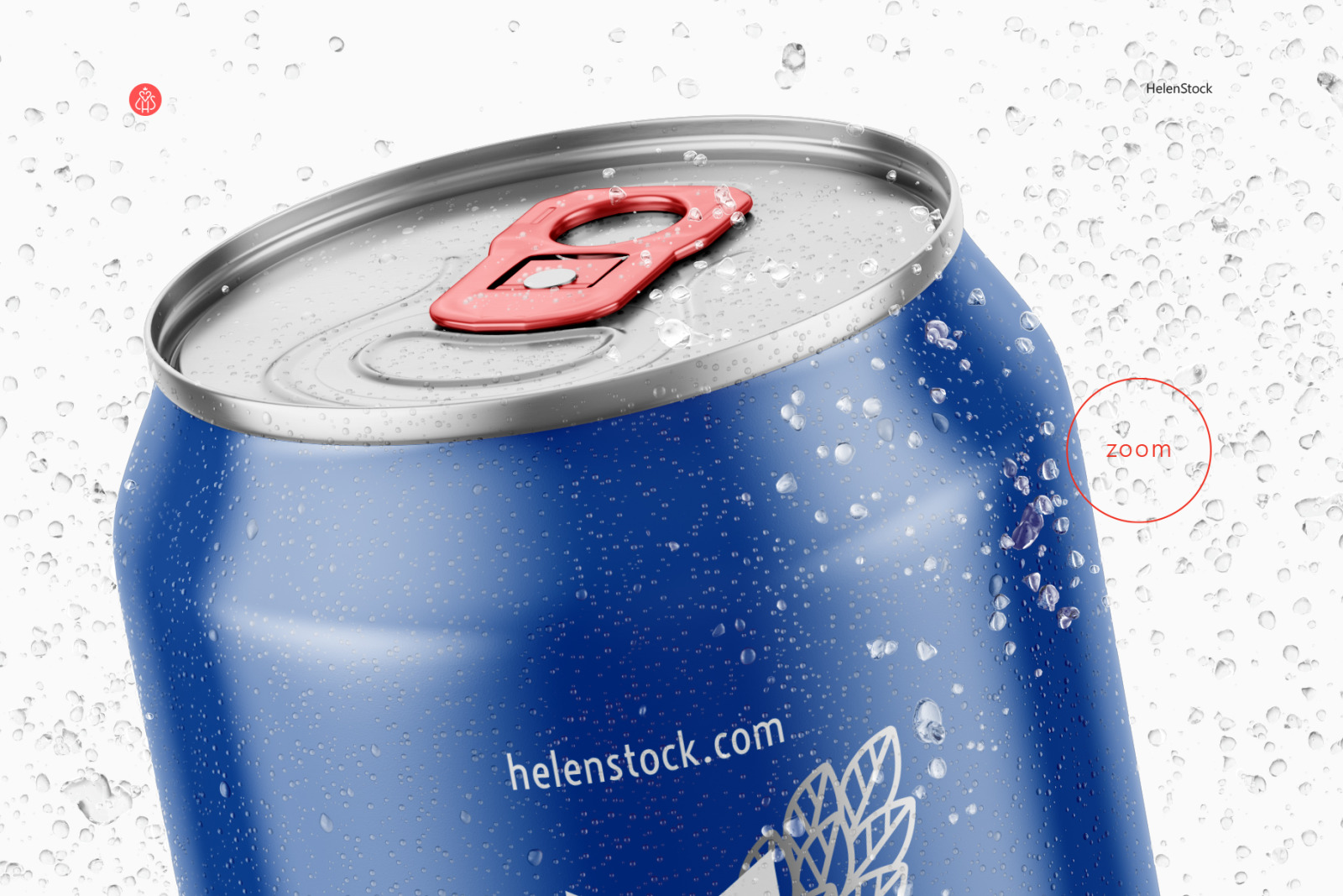 500ml Aluminium Can with Water Drops Mockup