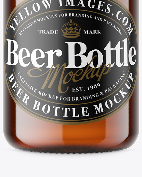 Amber Beer Bottle Mockup