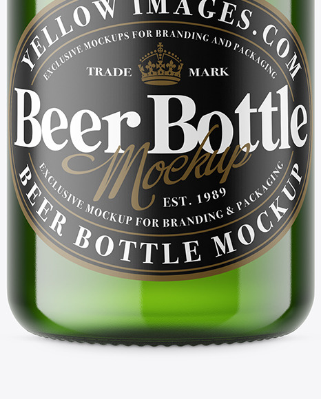 Green Beer Bottle Mockup