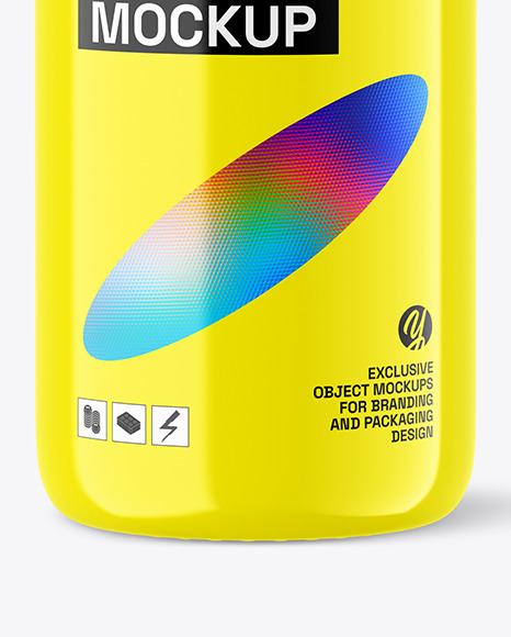 Glossy Plastic Bottle Mockup