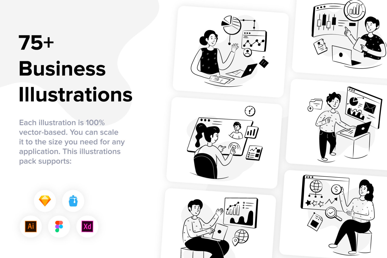 79 Hand Drawn Business Illustrations 79 Hand Drawn Business Illustrations