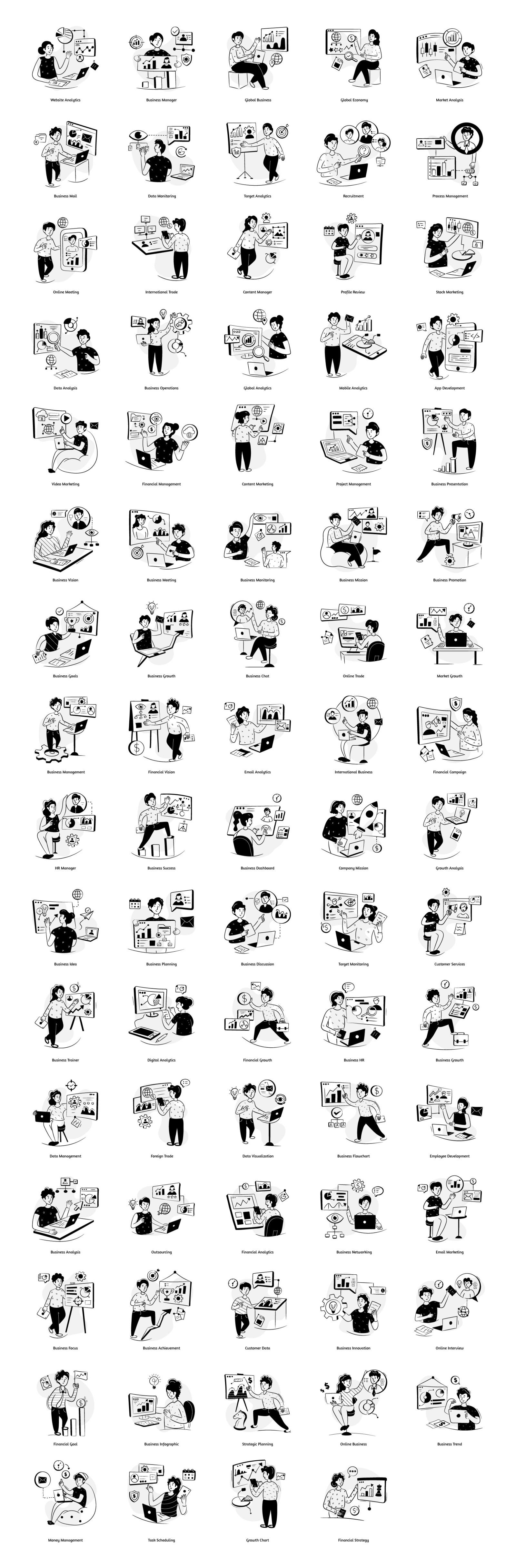 79 Hand Drawn Business Illustrations 79 Hand Drawn Business Illustrations