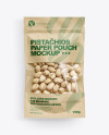 Kraft Paper Pouch with Pistachios Mockup