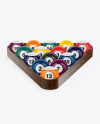 Glossy Billiard Balls w/ Wooden Triangle