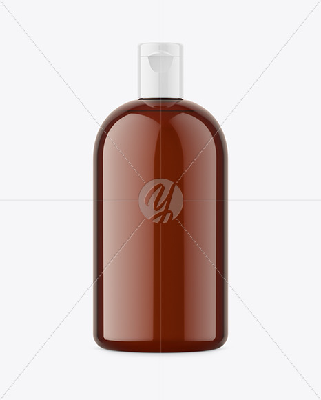 Amber Plastic Cosmetic Bottle Mockup