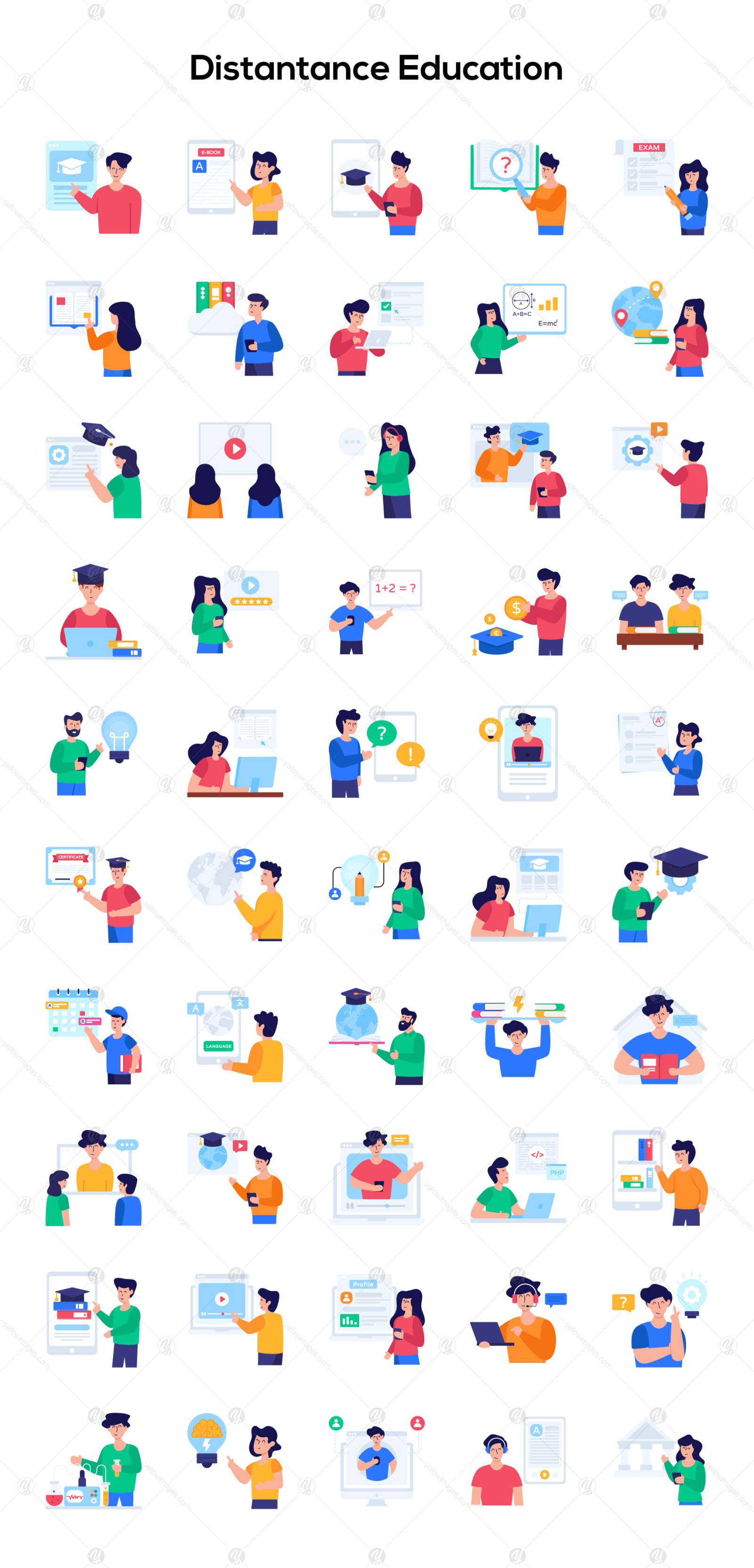 190 Flat Character-Based Icons