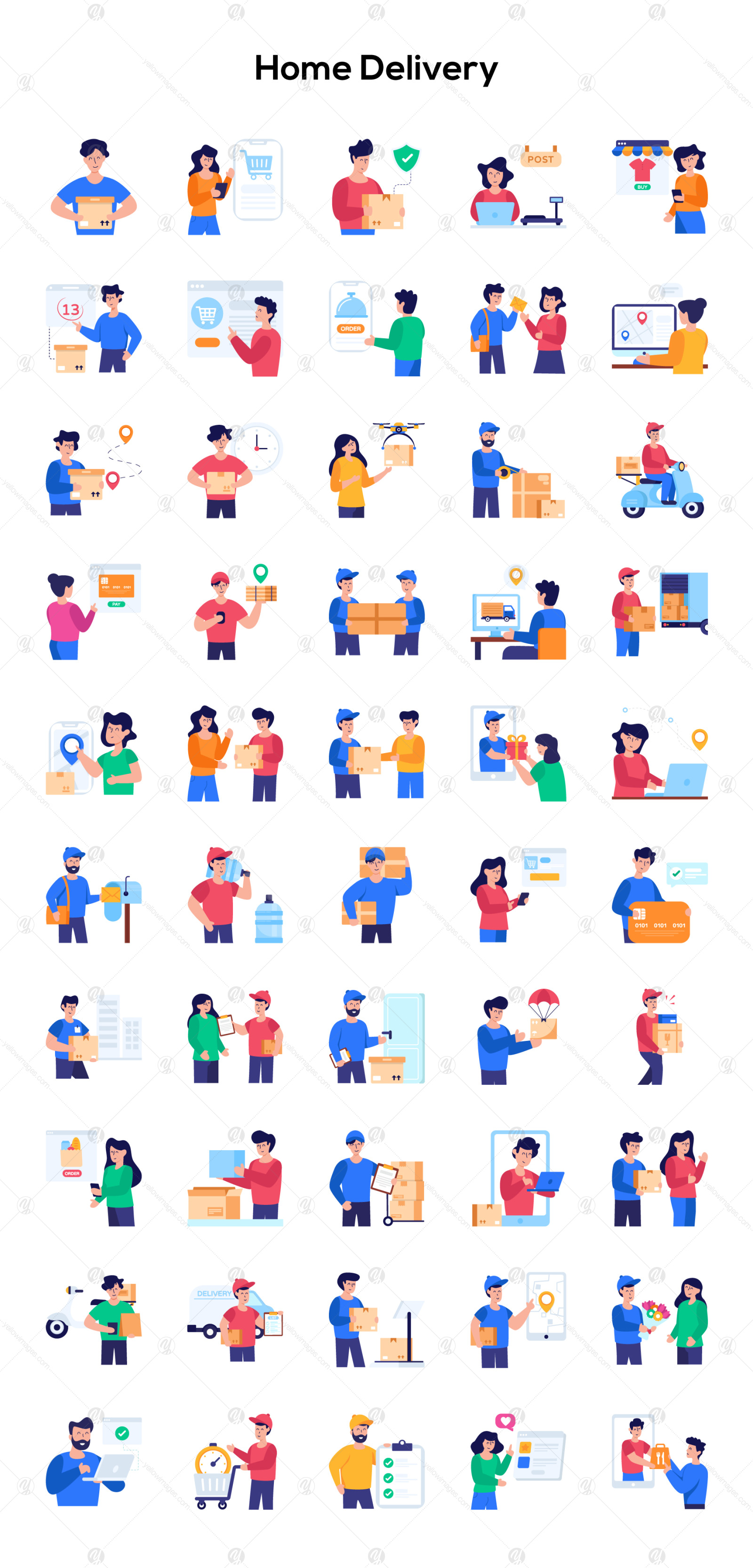 190 Flat Character-Based Icons