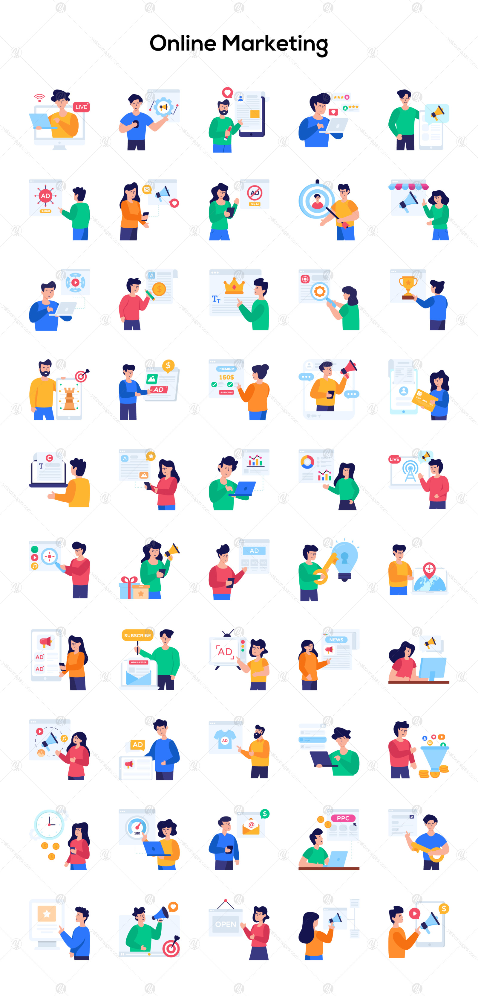 190 Flat Character-Based Icons