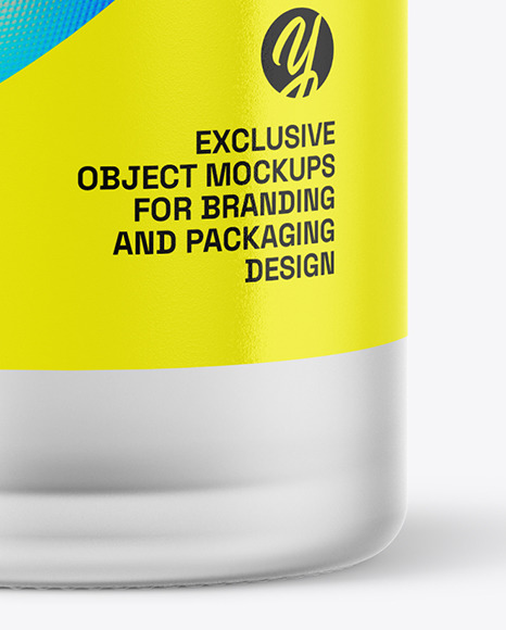 50ml Frosted Clear Glass Bottle Mockup