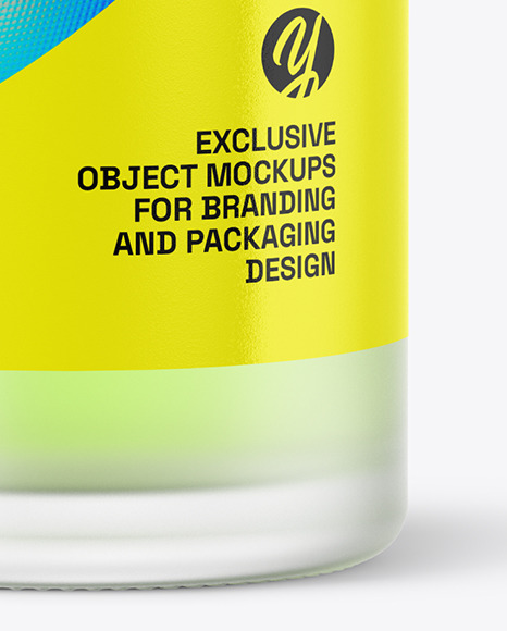 50ml Frosted Clear Glass Bottle Mockup