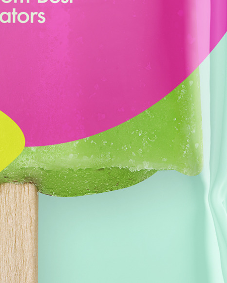 Green Fruit Popsicle Ice Cream Mockup