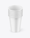 Six Paper Cups Mockup