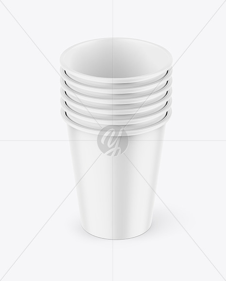 Six Matte Cups Mockup