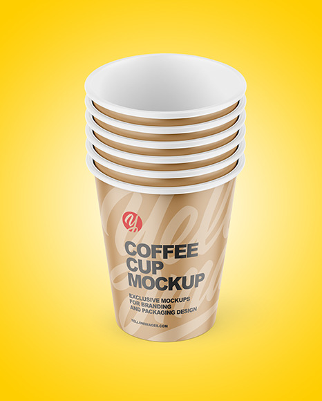 Six Matte Cups Mockup