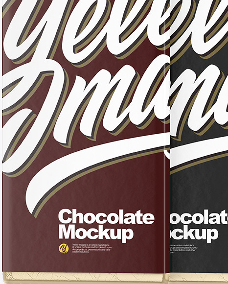 Three Chocolate Bars Mockup