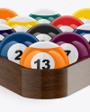 Glossy Billiard Balls w/ Wooden Triangle