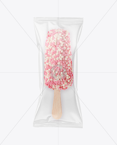 Pink Fruit Popsicle Ice Cream with Sprinkles Mockup