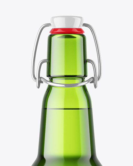 Green Beer Bottle Mockup