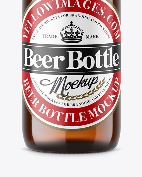 Amber Beer Bottle Mockup