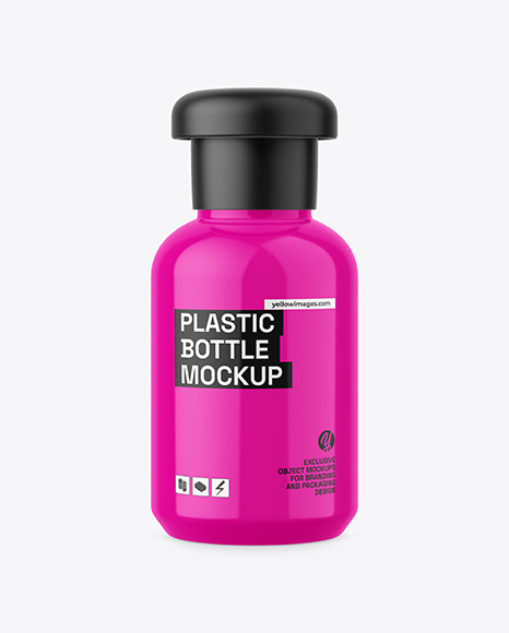 Glossy Plastic Bottle Mockup