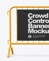 Crowd Control Banner with Metallic Frame Mockup