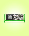 Crowd Control Banner with Metallic Frame Mockup