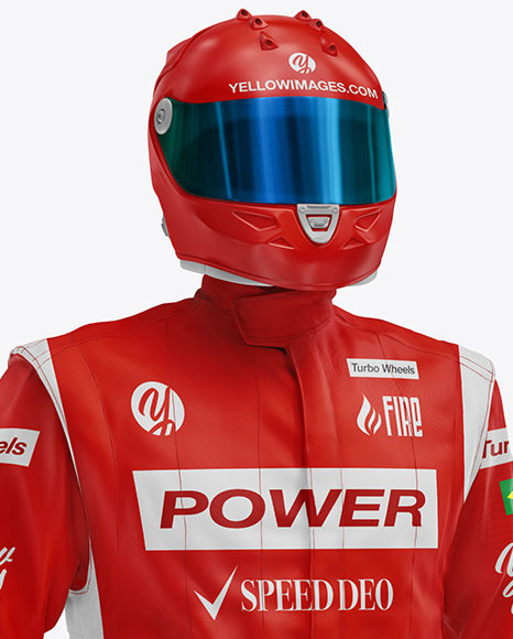 F1 Racing Kit Mockup - Half Side View