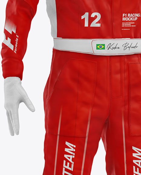 F1 Racing Kit Mockup - Half Side View