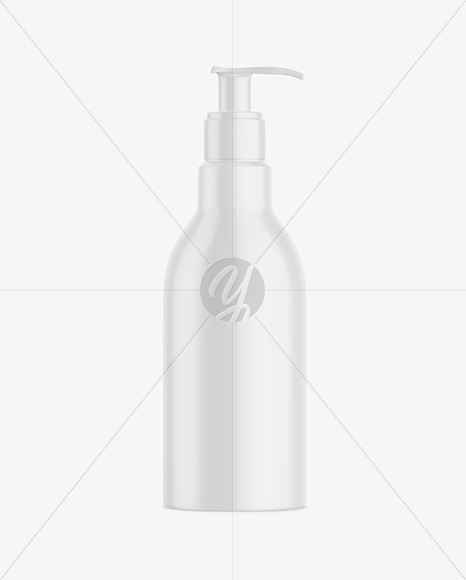 Glossy Bottle with Pump Mockup