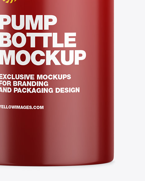 Glossy Bottle with Pump Mockup