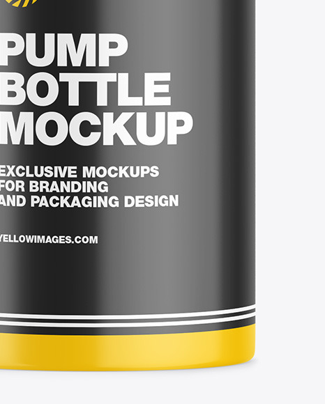 Glossy Bottle with Pump Mockup