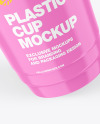 Glossy Plastic Cup with Straw Mockup