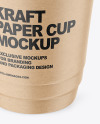 Kraft Paper Cup with Plastic Straw Mockup