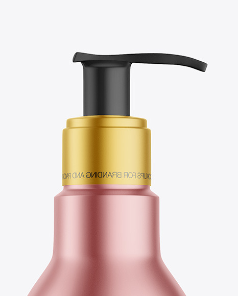 Matte Metallic Bottle with Pump Mockup