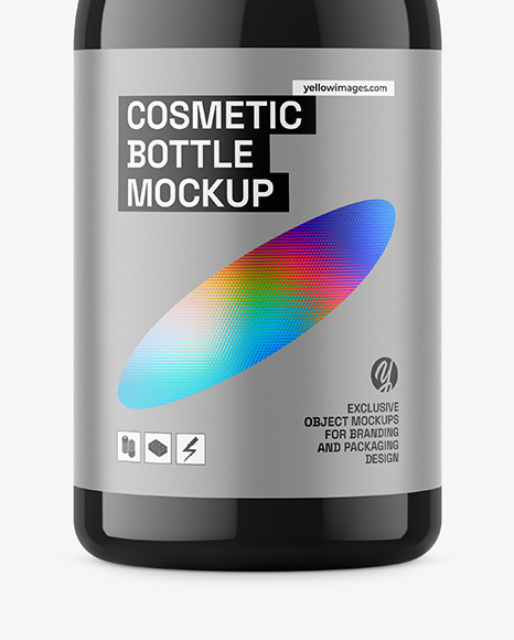 Glossy Plastic Cosmetic Bottle Mockup