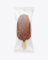 Chocolate Popsicle Ice Cream with Nuts Mockup