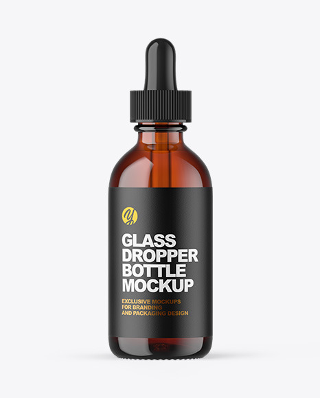 Amber Glass Dropper Bottle Mockup - Oil dropper bottle mockup