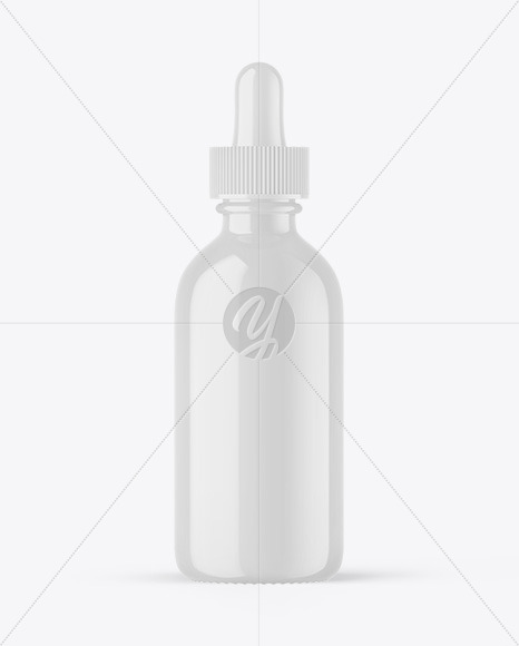 Glossy Plastic Dropper Bottle Mockup