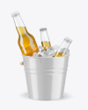 Lager Beer Bottles in a Bucket Mockup