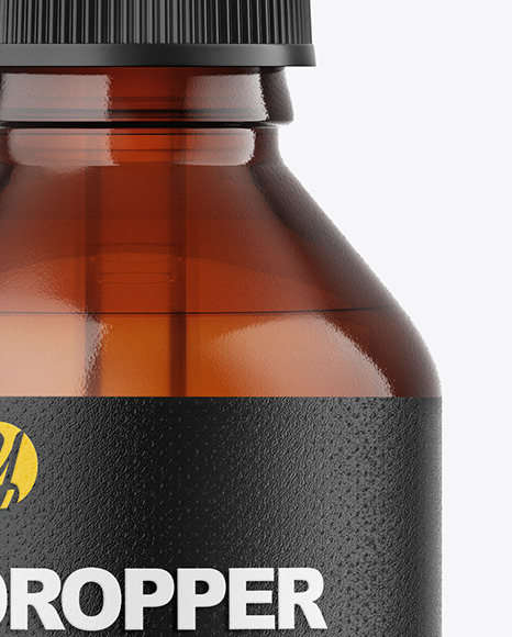 Amber Glass Dropper Bottle Mockup