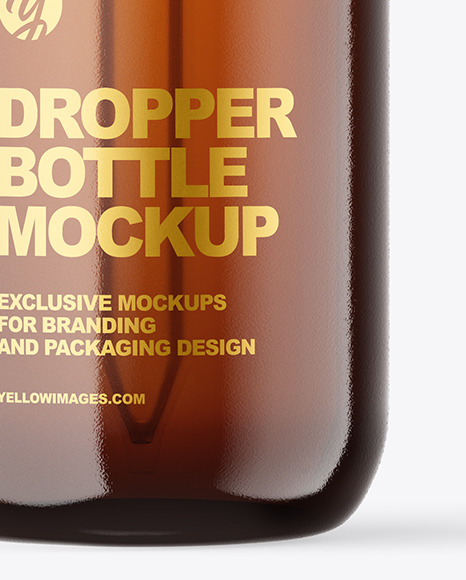 Amber Glass Dropper Bottle Mockup