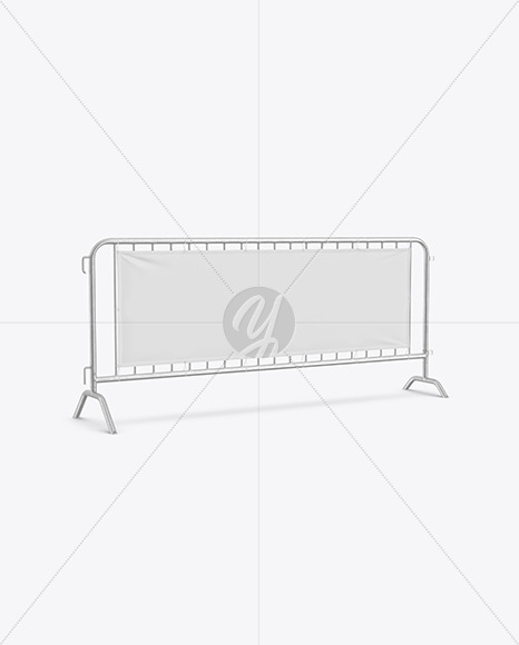 Crowd Control Banner with Metallic Frame Mockup