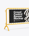 Crowd Control Banner with Metallic Frame Mockup