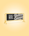 Crowd Control Banner with Metallic Frame Mockup